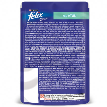 Felix Classic Comida Húmeda Gatos Atún 85 g