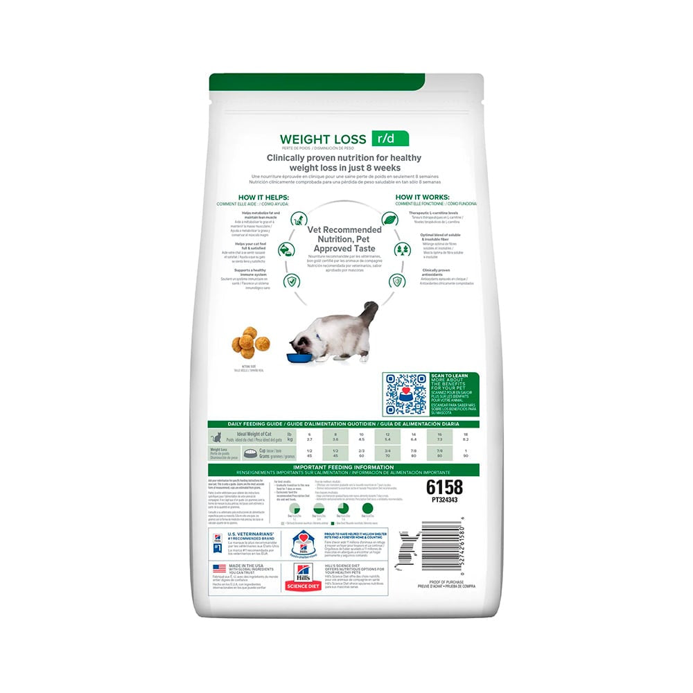 Hills Prescription Diet Gatos Weight Reduction r/d 4 Lb
