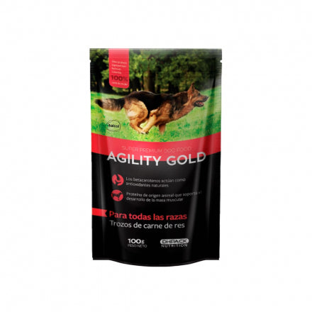 Agility Gold En Trozos de Carne de res 100 gr