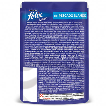 Comida Húmeda Felix Classic para Gatos sabor a Pescado Blanco por 85 g