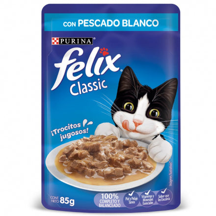 Comida Húmeda Felix Classic para Gatos sabor a Pescado Blanco por 85 g
