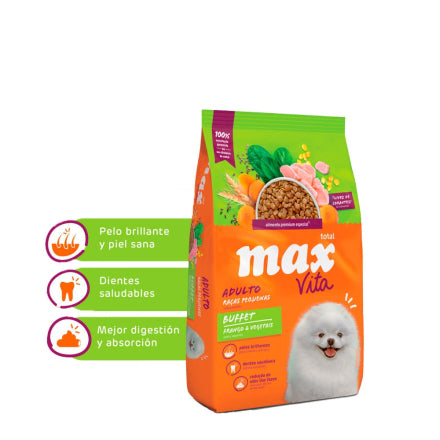Max Vita adulto raza pequeña bufett, fango y vegetales