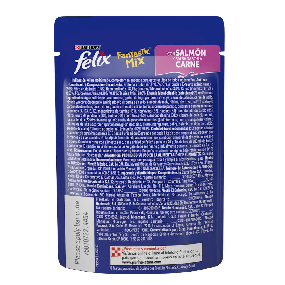 Comida Húmeda Fantastic™ Mix con Salmón y salsa sabor a carne 85g