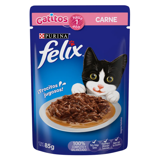 Comida Húmeda Felix Gatitos Carne por 85 g
