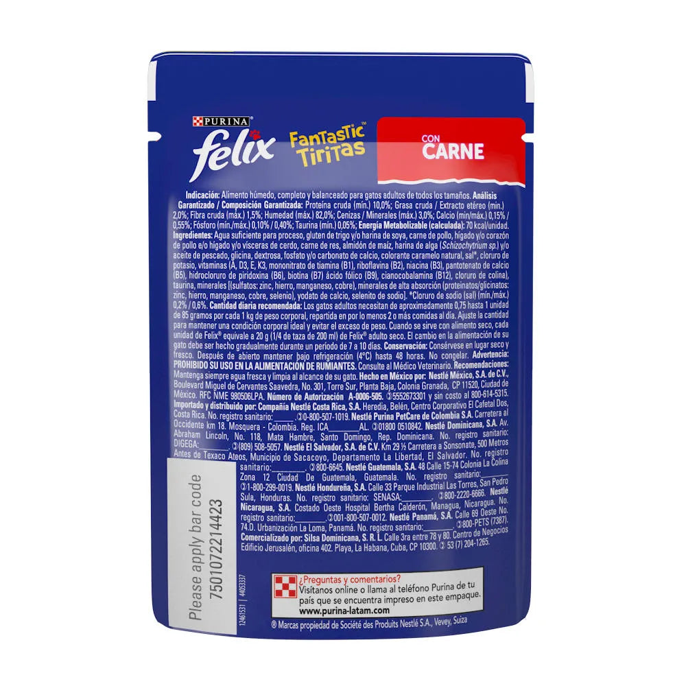 Comida Húmeda Fantastic™ Tiritas con Carne 85g